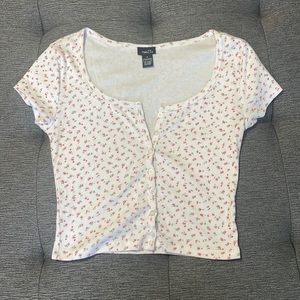 Rue21 Floral Short Sleeve Crop top Size small